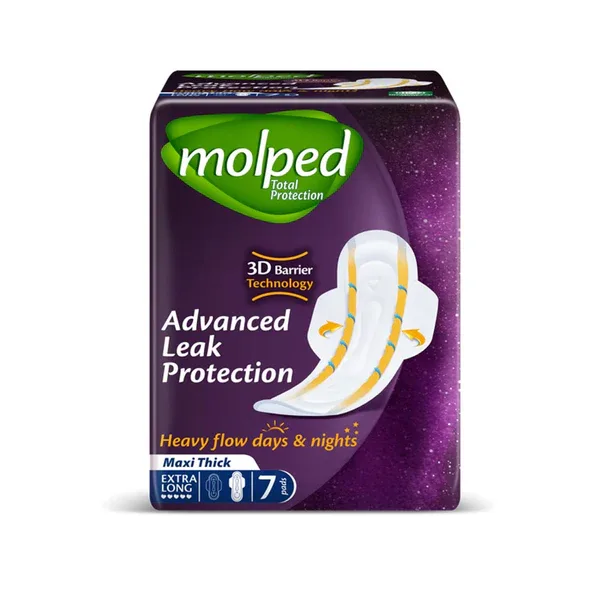 Molped Maxi Thick Extra Long Pads with 3D Barrier