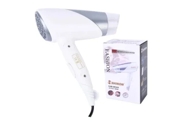 SHINON Sh-8122 1800W Foldable Hair Dryer with 3 Heat Settings & Overheat Protection