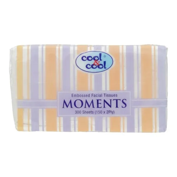 Cool & Cool Moments Premium Facial Tissues, 300x2Ply