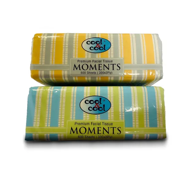 Cool & Cool Moments Premium Facial Tissues, 300x2Ply, 600-Pack