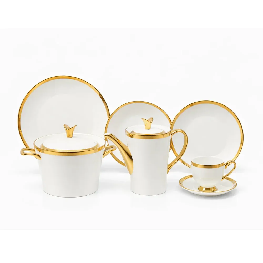 DINNER SET 61PC NEW BONE CHINA GGK-GOLD(XH)