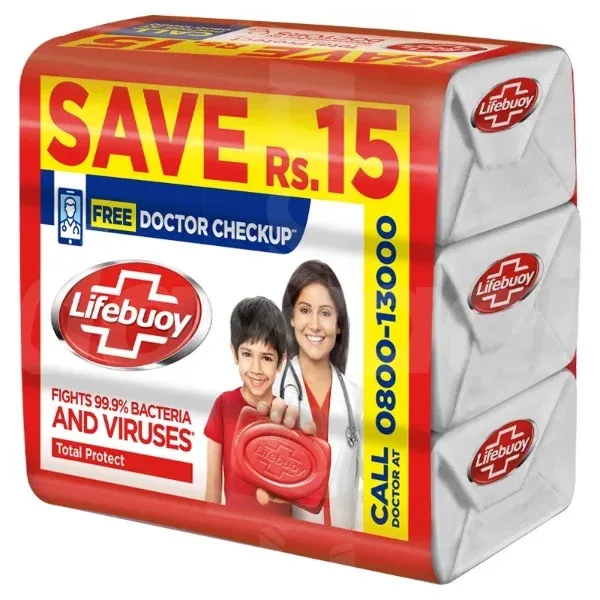 Lifebuoy Soap 3in1 Lemon Fresh, Mild Care, Total Protect