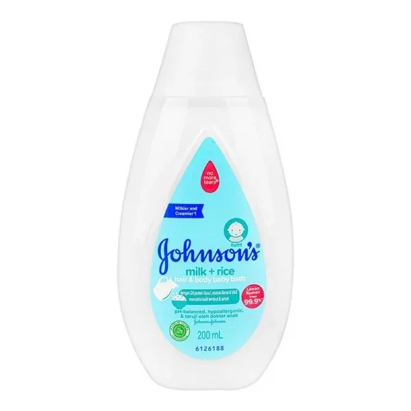 JOHNSONS MILK +RICE HAIR AND BODY BABY BATH