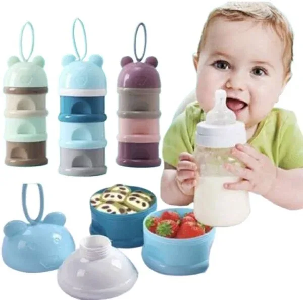 Baby Milk Food Storage Box Infant Feeding 3 Layer