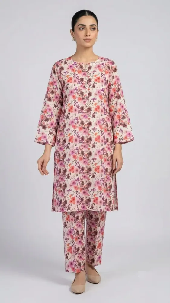 Ladies Printed Lawn 2 Pcs