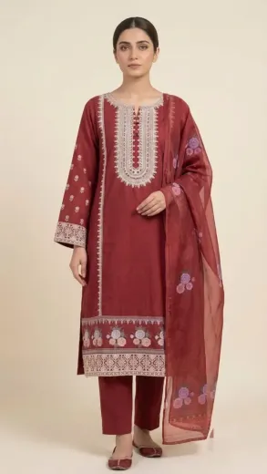 Embroidered Lawn 3 Pcs