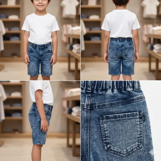 Classic Blue Denim Shorts for Boys