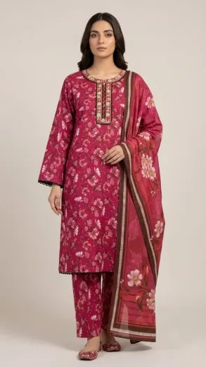 Printed Lawn 3 Pcs