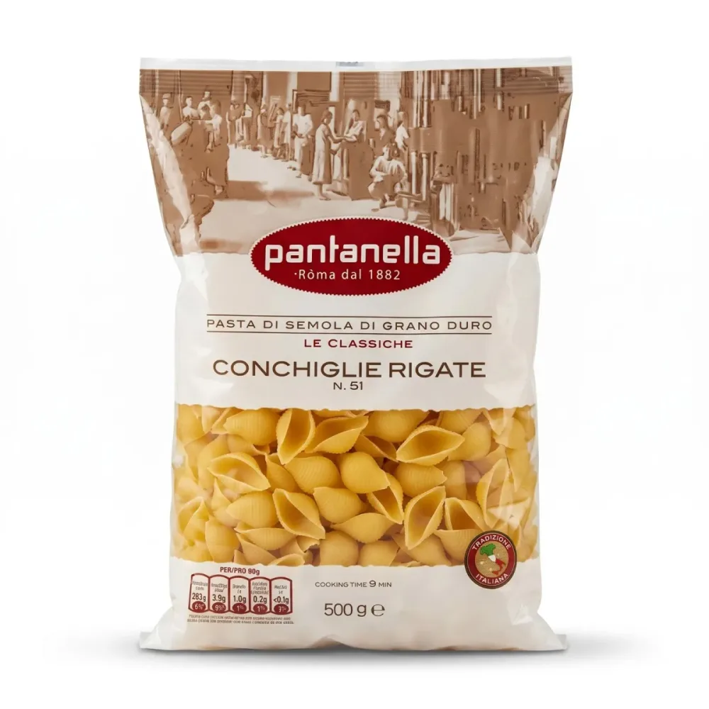 Pantanella Conchiglie Rigate No. 51 – Shell Pasta (500g)