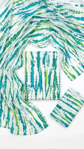 2 Pcs Ladies Printed Suit – Trendy Tie-Dye Design