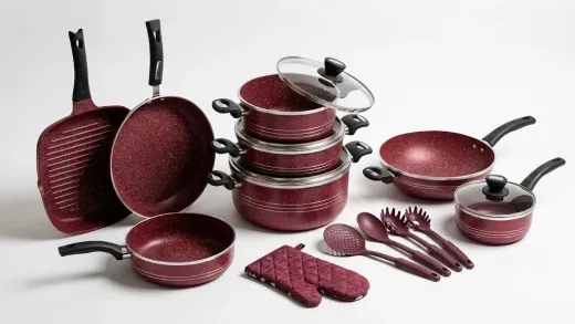 22-Piece Premium Granite Non-Stick Cookware Set | Complete Kitchen Cooking Collection