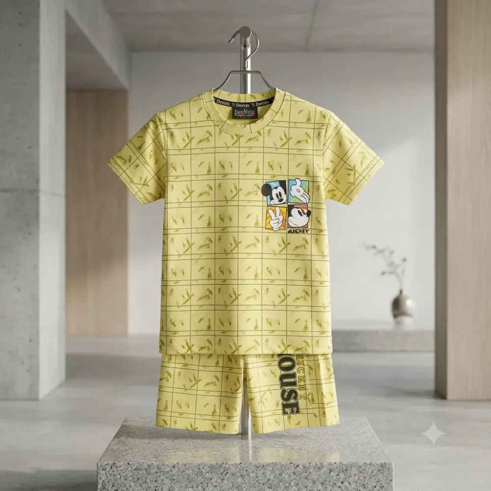 Premium Kids' Printed T-Shirt & Shorts Set
