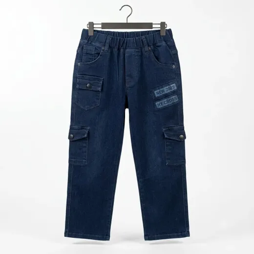 Premium Kids' Denim Cargo Jeans