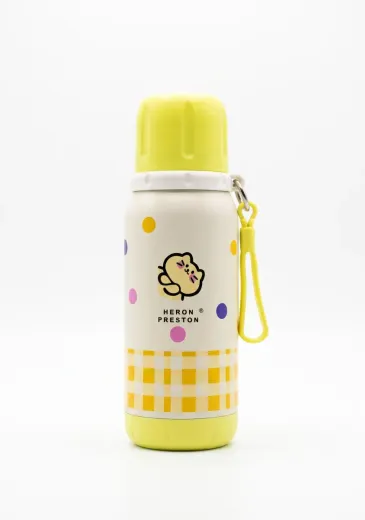 Cute Cartoon Stainless Steel Water Bottle with Carry Strap