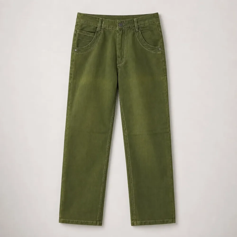 Men’s Olive Green Denim Jeans