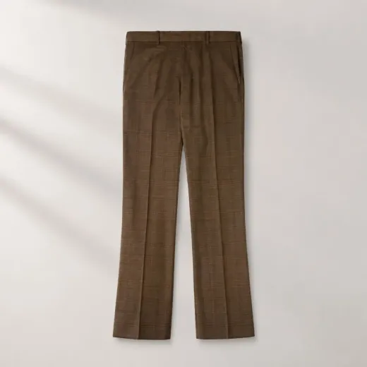 Men’s Brown Checkered Formal Trousers