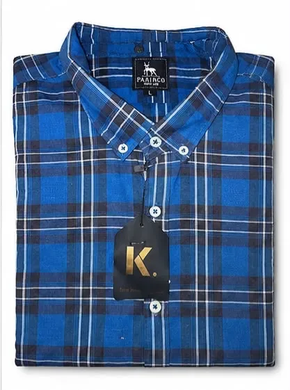 PAAIRCO Royal Blue Plaid Casual Shirt