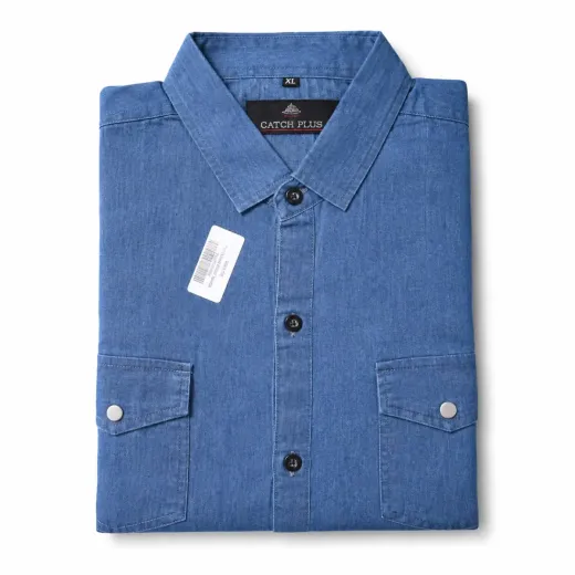 CATCHY PLUS Blue Denim Casual Shirt