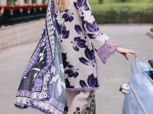 Mahnur Lawn Suit 3PC – Lilac | Broadway Luxury Collection 2025 | Premium Lawn Fabric - Image 4