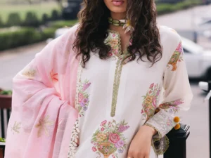 Mahnur Lawn Suit 3PC – Cherry Blossom | Broadway Luxury Collection 2025 | Premium Lawn Fabric - Image 2
