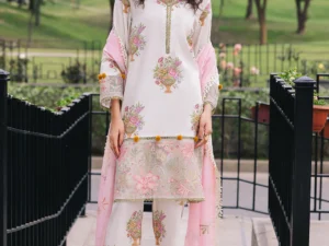 Mahnur Lawn Suit 3PC – Cherry Blossom | Broadway Luxury Collection 2025 | Premium Lawn Fabric - Image 1