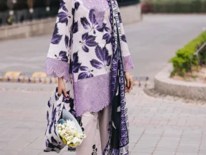 Mahnur Lawn Suit 3PC – Lilac | Broadway Luxury Collection 2025 | Premium Lawn Fabric - Image 1