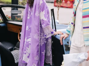 Mahnur Lawn Suit 3PC – Viola | Broadway Luxury Collection 2025 | Premium Lawn Fabric - Image 4