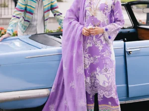 Mahnur Lawn Suit 3PC – Viola | Broadway Luxury Collection 2025 | Premium Lawn Fabric - Image 1