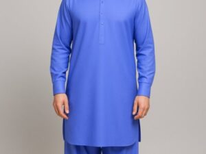 Gul Ahmed Unstitched Sky Blue Fabric - Image 1