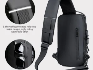Men’s Sleek Anti-Theft PU Leather Crossbody Bag - Image 3