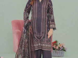 GF-01 3-Piece Unstitched Printed Lawn Suit – Summer Collection 2025 - Image 3