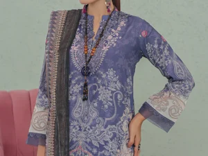 GF-02 Festive 3-Piece Unstitched Printed Lawn Dress – Summer 2025 - Image 5