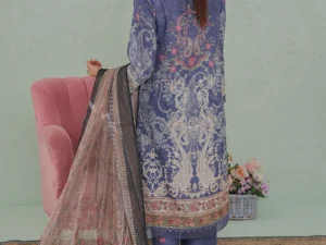 GF-02 Festive 3-Piece Unstitched Printed Lawn Dress – Summer 2025 - Image 7
