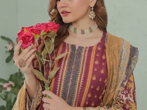 GF-03 Elegant 3-Piece Unstitched Printed Lawn Suit – Summer 2025 - Image 5