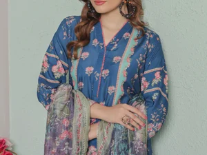 GF-07 Unstitched Printed Lawn Suit – Stylish 3-Piece Set for Summer - Image 4