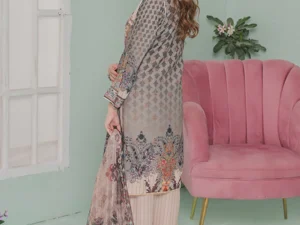 GF-08 Unstitched Digital Printed Lawn Suit – 3-Piece Summer Set - Image 4