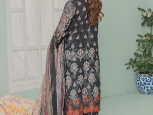 GF-09 Elegant Unstitched Lawn Dress – 3-Piece Summer Ensemble - Image 2