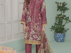 GF-10 Unstitched Printed Lawn Suit – Stylish 3-Piece Summer Set - Image 1