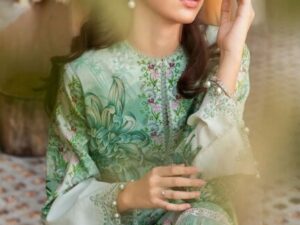Maria B M Prints MB25MP 14A – Unstitched 3-Piece Embroidered Lawn Suit for Women – Summer Collection 2025 - Image 3