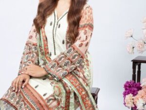Gul Ahmed Regalia Embroidered Lawn Suit 3 Piece Unstitched – RGF-32038 - Image 2
