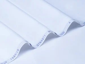 Dynasty Bold White | Cotton Gents Fabric - Image 1