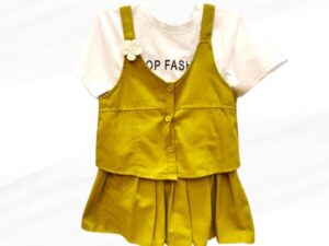 Stylish Pinafore Dress with T-Shirt Set for Girls - Image 1