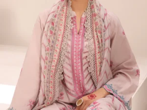 Zellbury 1552 – Women’s Embroidered Unstitched 3Pc Suit (Shirt, Shalwar & Dupatta) - Image 3