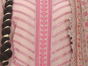 Zellbury 1552 – Women’s Embroidered Unstitched 3Pc Suit (Shirt, Shalwar & Dupatta) - Image 4