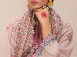 Zellbury 1552 – Women’s Embroidered Unstitched 3Pc Suit (Shirt, Shalwar & Dupatta) - Image 5