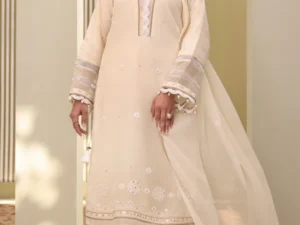 Zellbury 0282 – Women’s Embroidered Unstitched 3Pc Suit - Image 1