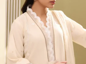 Zellbury 0282 – Women’s Embroidered Unstitched 3Pc Suit - Image 6