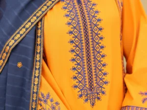 Zellbury 0820 – Women’s Embroidered Unstitched 3Pc Suit - Image 3