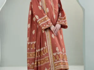 Zellbury 0335 – Women’s Unstitched Shirt Shalwar Dupatta 3Pc Suit - Image 7