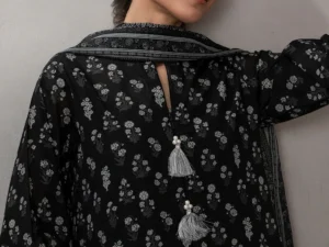 Zellbury Monochrome Unstitched Lawn 3Pc Suit – WUS25X30648 (Summer 2025) - Image 2